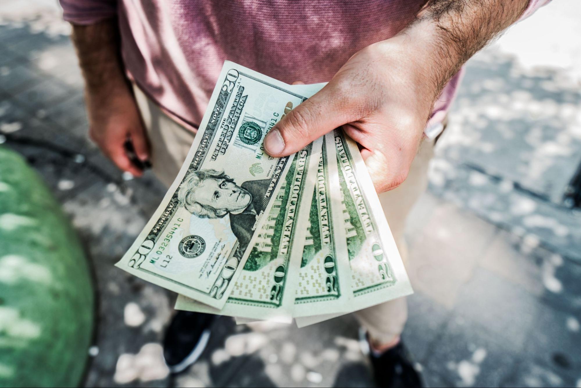 A man holding money